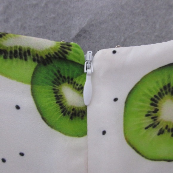 Eshakti Dress‎ XL Kiwi Prink Empire Waist Pleat Crepe Flowy Pockets Novelty Boho - Picture 12 of 14